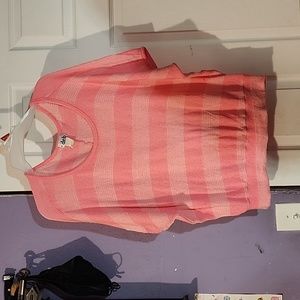 deb, Women's Hot Pink retro sheer shirt. Size L.
